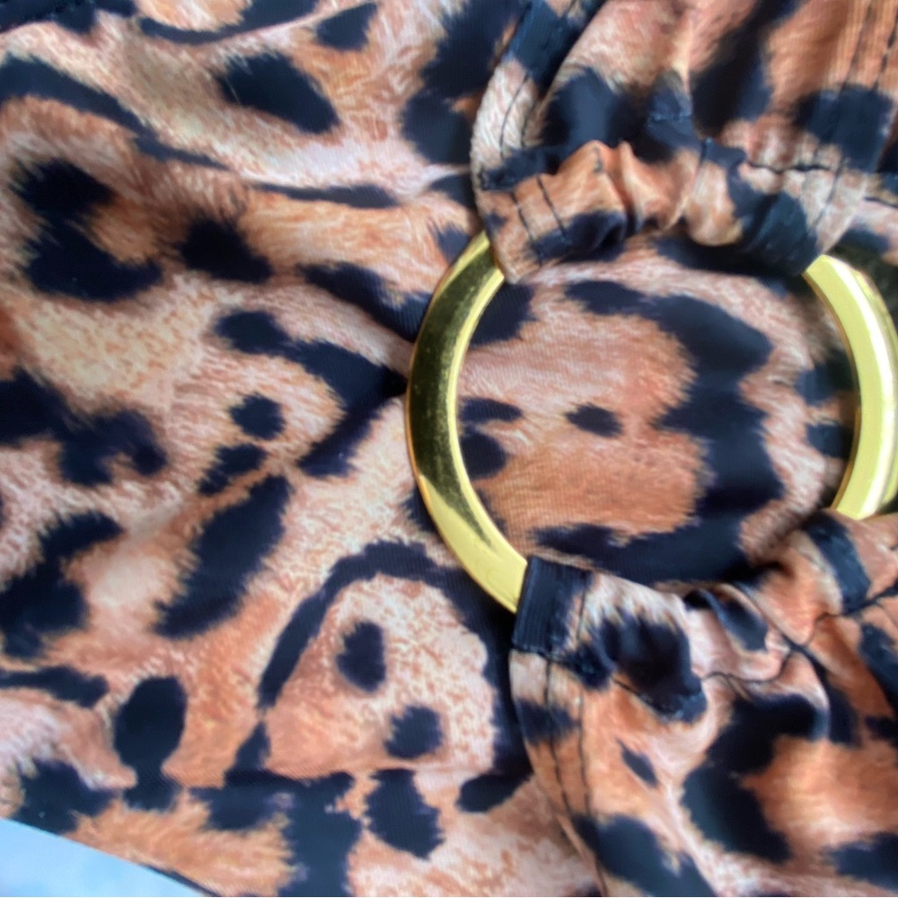 animal print bikiniD cup